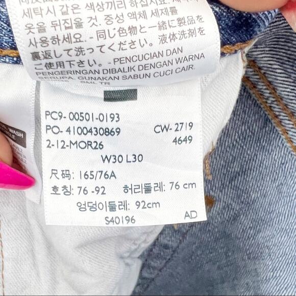 Levi's Men's 501 Original Regular Fit Straight Leg Denim Jeans Blue Size W30/L30 - Picture 13 of 14